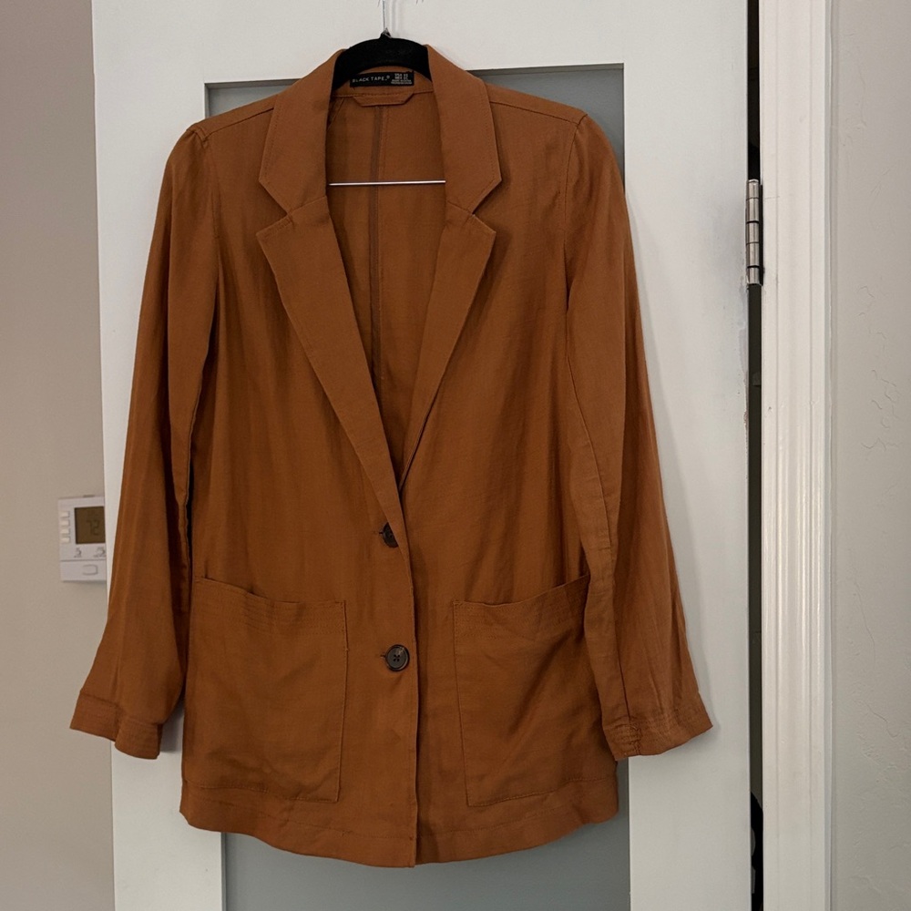 Black Tape LS Linen Blazer women’s size XS oversized lightweight Lagenlook